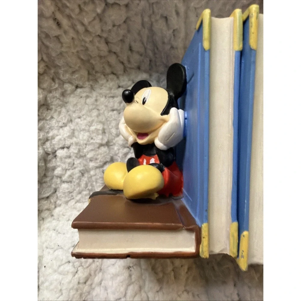 Vintage Mickey & Minnie Mouse Bookends Walt Disney Book Ends Straps Blue